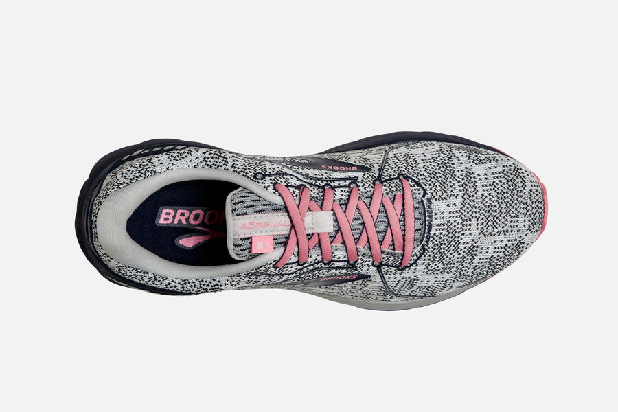 Brooks Adrenaline GTS 21 Road Running Shoes Womens - White/Black/Pink - TGIRK-7125